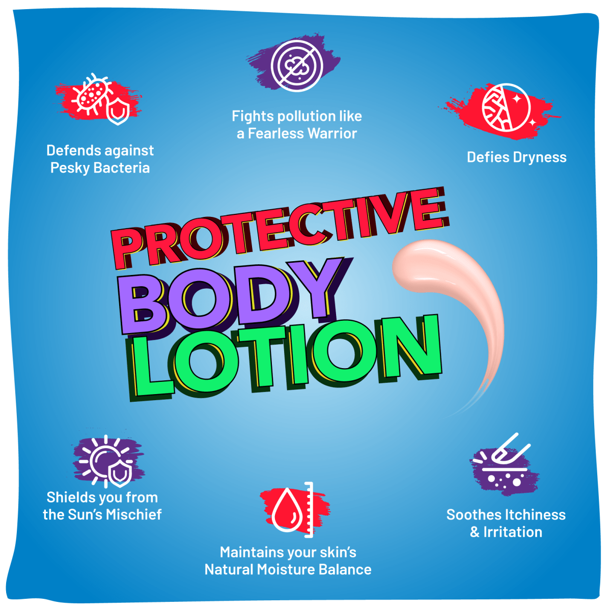 Best Protective Body Lotion for kids! Ideal for tweens & active kids 5+. Shields from sun, pollution, soothes dryness & irritation. Features antioxidants from Watermelon, nourishing Papaya, and skin actives like Aloe Vera, Saffron.